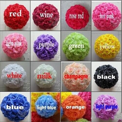 6Inch 15 CM Artificial Rose Silk Flower Kissing Balls Hanging Flowers Ball For Wedding Christmas Ornaments Party Decoration