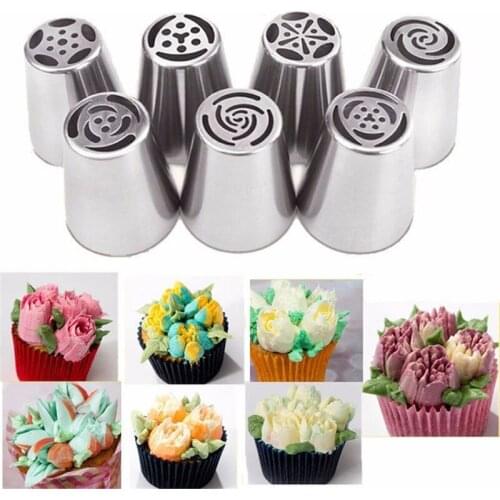 Stainless Steel 304 Russian Cake Nozzles Tulip Icing Piping Pastry Decoration Tips Cake Decorating Fondant Baking Accessories