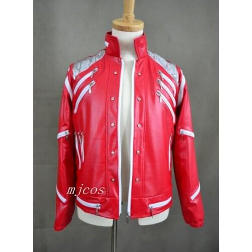 Leather coats mens leather jacket Multi Zipper luxury Stage performances novelty superb red synthetic fashion free shipping