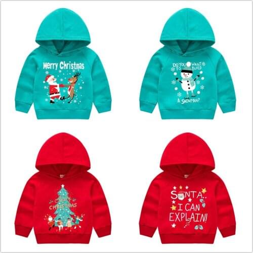 Fashion New Baby Boys Hooded Sweater Clothes Girls Pullover Sweatshirts Hoodies Tops Toddler Outfit Kids Outfits Green Red Shirt