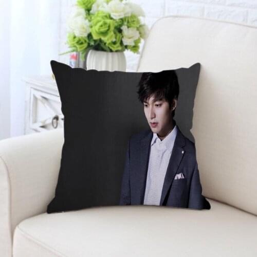 Custom Lee MinHo Pillowcase Square Zippered Home Decorative silk Pillow Cover Wedding Two Sides Printed Pillowcases