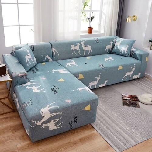 New Cartoon Pattern Corner Sofa Cover for Living Room Couch Cover Elastic Sectional Sofa Chaise Sofa Need Purchase 2pcs F8588