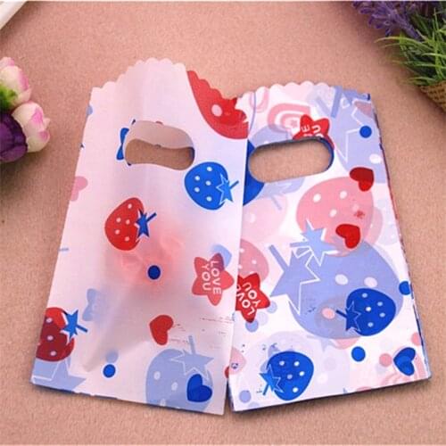 New Design Wholesale 50pcs/lot 9*15cm Cookie Bag With Fruit Small Plastic Accessories Pouches New Year Sac Cadeau