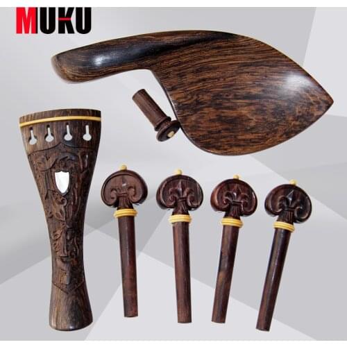New Exquisite Carved Rosewood Acoustic Violin Tuning Pegs Set for 4/4 Violin Accessories
