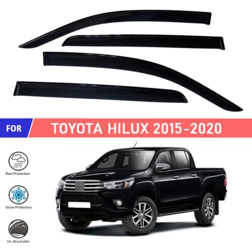 Window deflectors for Toyota Hilux 2015- car window deflector wind guard vent sun rain visor cover car styling