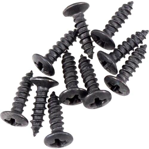 Set of 50 Pieces Pickguard Mounting Screws for Electric Guitar Bass Accessory for Repairing Guitar Accessories Black 12mm