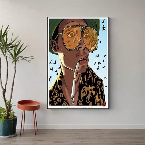 W505 Silk Fabric Poster Wall Art Decor Men Smoke Retro Classic Movie Trend Fashion Decoration Bright Gift