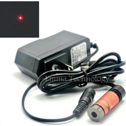 Industrial 650nm 50mW Red Dot Laser Diode Module 14.5x45mm w/ 5V 1A Adapter