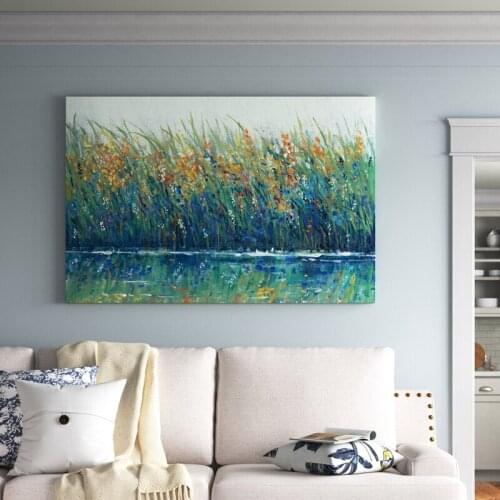 Drop Shipping Landscape Picture Pure Hand Painted Abstract Oil Painting on Canvas Wall Art for Living Room Home Decor No Frame