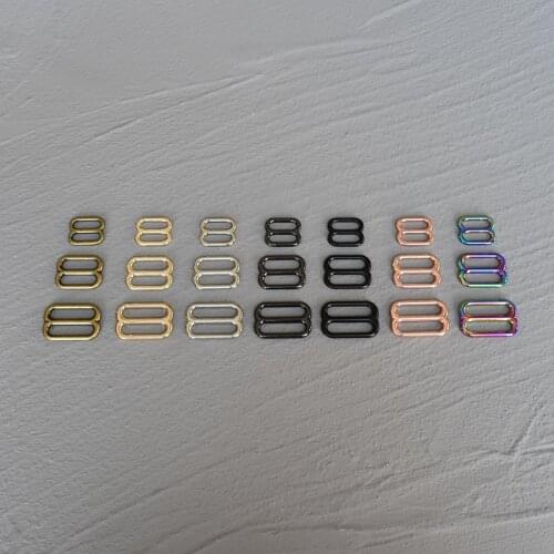 10 Pcs 15/20/25mm Metal Adjust Buckle Tri Glide Slide Buckle Middle Center Bar Adjuster for Leather Craft Bag Strap Webbing