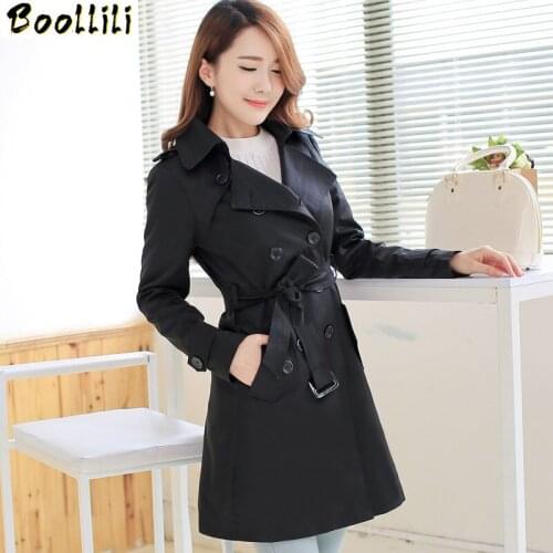 Plus Size Women Clothing Spring Autumn Double Breasted Md-long Coat 2020 New Fashion Belt rench coat for women Outwears trench