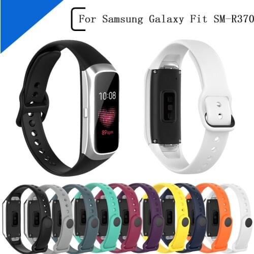 Sports Soft Silicnoe Watchband Strap for Samsung Galaxy Fit SM-R370 Smart Bracelet Watch Wristband Fashion Replacement Strap
