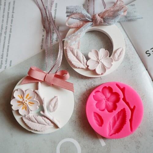 Peach Blossom Assembly Flower Silicone Mould Aromatherapy Gypsum DIY Material Epoxy Handmade Soap Candle Baking Mold