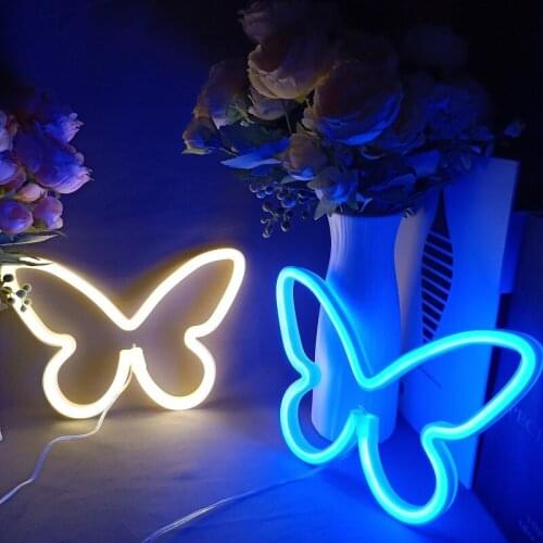 Butterfly Led Neon Light Sign Wall Hanging Lamp Room Home Decoration Night Lamp Bar Party Wall Lighting Decor Xmas Birthday Gift