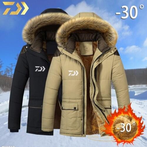 2020 Dawa Thick Fishing Coat Windbreak Warm Thick Coat Winter Fishing Jacket Cycling Fishing Clothing Jackets Thick Wool Jacket