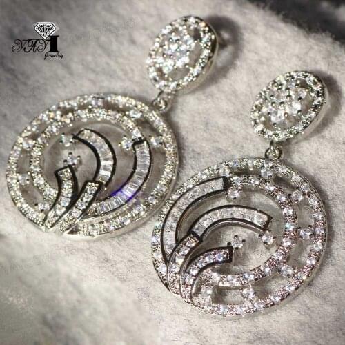 YaYI Jewelry Fashion Princess Cut White Natural Cubic Zirconia Silver Color Wedding Party Lover Wear Ear Stud Precious Earrings