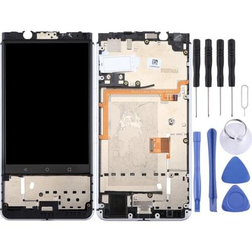 For BlackBerry Keyone LCD Screen and Digitizer Full Assembly with Frame(Silver)