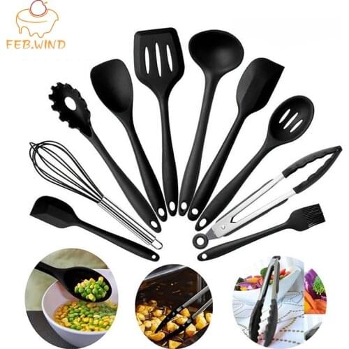 10pcs 5pcs Silicone Cooking Utensils Set Kitchen Utensil Sets Baking Pastry Utensil Heat Resistant Kitchenware Cookware Tool 224