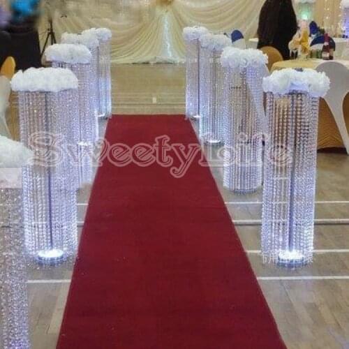120cm Tall wedding column crystal pillar for wedding aisle decoration 10pcs/lot