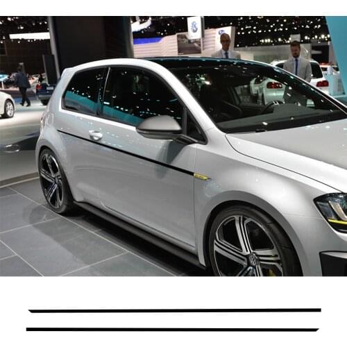 2pcs Car Stickers Both side Stripe Auto Vinyl Decoration For Volkswagen GOLF 7 8 5-Doors Sport Tuning Styling Car Accessories