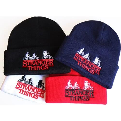 2021 Friends Don'T Lie Cosplay Stranger Things Embroidery Beanie Hat Knitted Warm Winter Hats for Solid Hip-Hop Beanies Bonnet