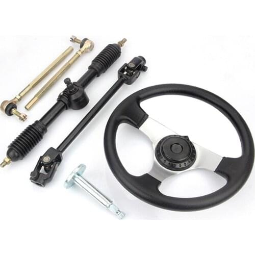 300mm Steering wheel 320mm Assembly High Quanlity Full Steel Gear Rack Pinion Fit For China 110cc Go Kart Buggy UTV Bike Parts