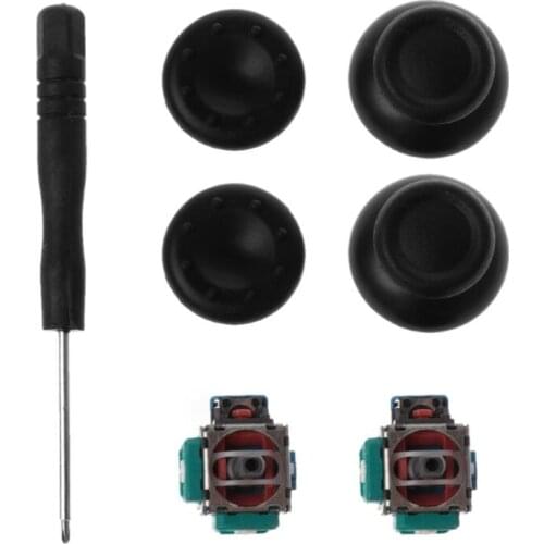 3D Analog Axis Module Potentiometer Black Joystick Thumbsticks Silicone Cover Screwdriver Replacement Kits for playstation
