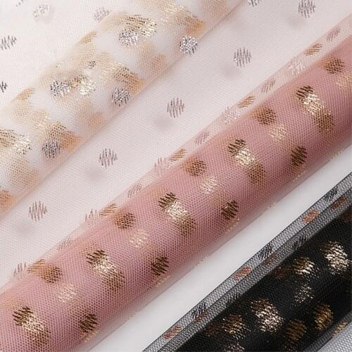 5 Yard Polka Dot Gift Wrapping Gauze Graceful Hepburn Gauze Flower Bouquet Wrapping Mesh Materials