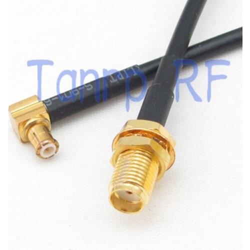6in SMA female jack to MCX male right angle RF connector adapter 15CM Pigtail coaxial jumper cable RG174 extension cord