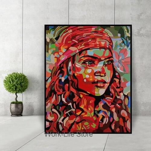 Abstract characters Print Oil Paintings Francoise Nielly Knife Colorful Face Figure Wall Art Posters On Canvas For Bedroom Decor