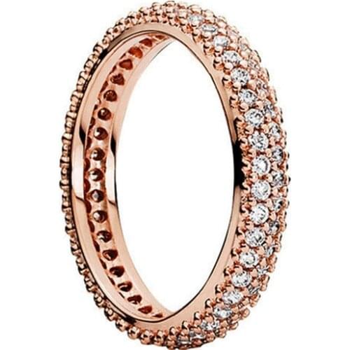 America exquisite rose gold shining gorgeous Pandora Ring charming fashion Personality Ring female Ring jewelry