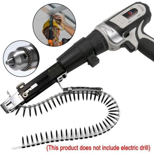 Automatic Chain Nail Machine Adapter Screw Machine for Electric Drill Woodworking Tool Cordless Power Drill Attachment