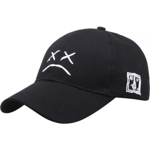 Fashion Lil Peep Baseball Caps Sad Face Pattern Dad Hat Hip Hop Cap Golf Women Men Embroidery Cotton Snapback Cap Creative Gifts