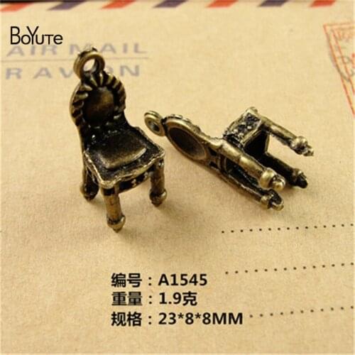 BoYuTe (50 Pieces/Lot) 23*8*8MM Chair Pendant Charm Antique Bronze Pendants for Vintage Necklace Bracelet Diy Jewelry Findings