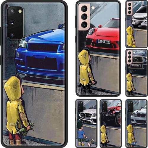 Sport Car Restroom Silicon Shell for Samsung Galaxy S20 FE S21 Ultra 5G S8 S9 Coque for SAMSUNG S10 S20 Plus S10e TPU Case
