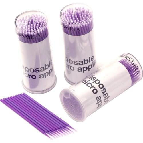 Cursavela Eyelash-Extension Make up Micro Brush Tools Disposable Micro Brush Applicator Eyelash Extension 100pcs/barrel Vendor