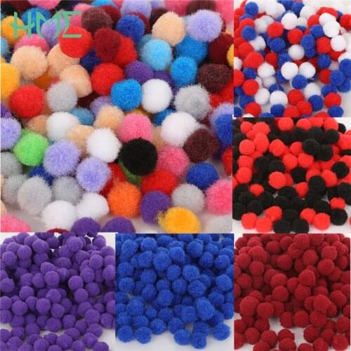 HMC Crafts Approx 300pcs/lot 10mm 2/3Mix colors Pompoms Soft Pom Poms balls For Handmade DIY Wedding Decoration Accessories