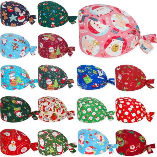 Colorful Surgicals cap Anime Printing Work Nursing hat Cotton Laboratory Dental Clinic Beauty Salon nurse Scrubs caps Unisex