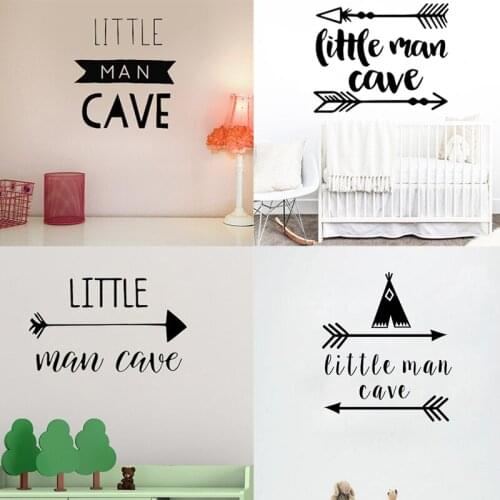 Little Man Cave Wall Sticker Kids Children Room Decoration Wall Delcals Nursery Art Murals Wallpaper Poster
