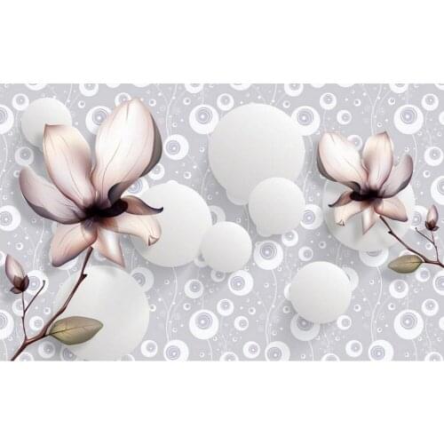 Fashion 3D Home Decor Beautiful flowers simple three - dimensional 3D TV background wall painting wallpaper
