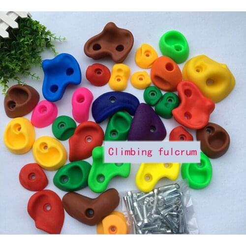 New Hot Multicolor 32 Per Pack Children Climbing Rock Sports Climbing Fulcrum Climbing Point With Screws Playground Gecko Wall