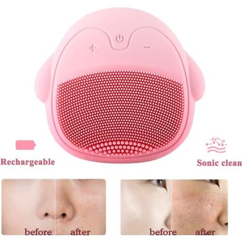 New silicone cleansing instrument Remove blackheads Electric face wash brush facial massager Vibrator SU234