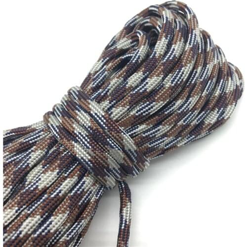 10yds Paracord 550 Parachute Cord Lanyard Rope Mil Spec Type III 7 Strand Climbing Camping Survival Equipment #White+gray+brown