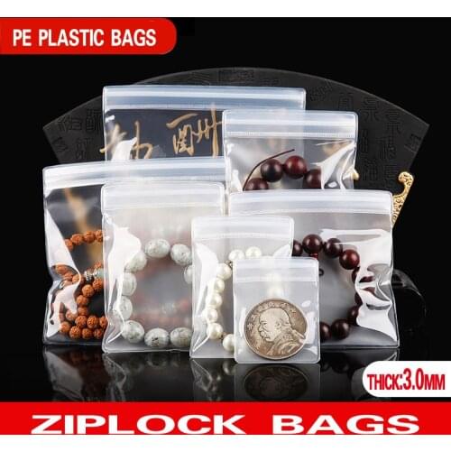 Thick:0.13mm Translucent Semi-matte Reclosable Plastic Packaging Bag Zip Lock Jewelry Food Poly Bags Zipper Clear Ziplock Bags