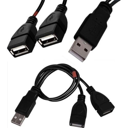 USB 2.0 A 1 male to 2 Dual USB Female Data Hub Power Adapter Y Splitter USB Charging Power Cable Cord Extension Cable