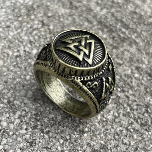 Nostalgia Viking Valknut Scandinavian Norse Geometric Jewelry Accessories Womens Mens Fashion Midi Rings Bijuterias Atacado