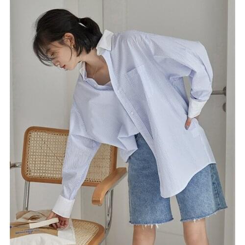 Женские рубашки в полоску WKOUD China At AliExpress