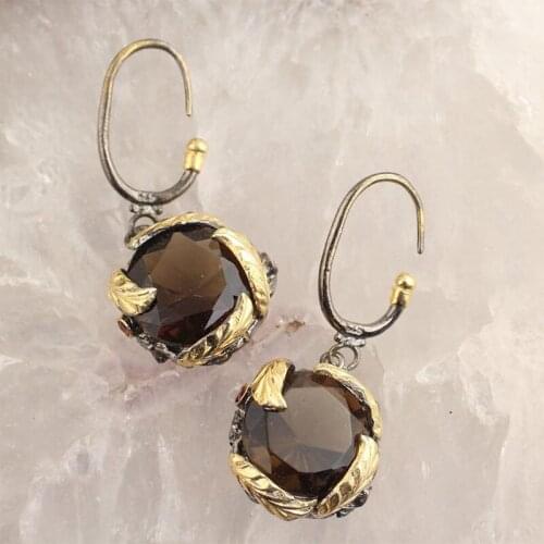Women Tiger Eye Handmade Silver Gold Plated Special Leaf Design Gift Earrings, Silver Earrings, Handmade Gemstone Earrings