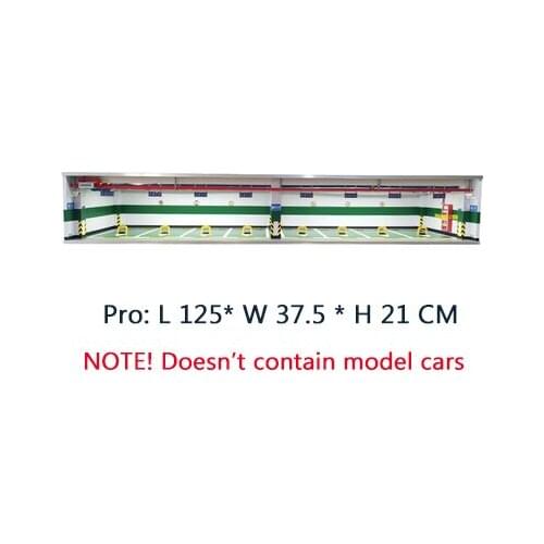 1:18 Alloy Model Car Simulation Underground Garage (For 8 model cars) Parking Lot Space Scene Display