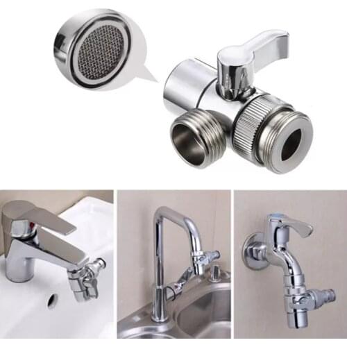 1 pcs Faucet Valve Diverter Sink Valve Water Tap Faucet Splitter Adapter For Home Bathroom Kitchen Diverter